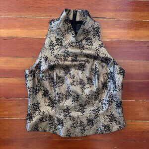 Y2K Designer Vintage Metallic Gold Beaded Halter